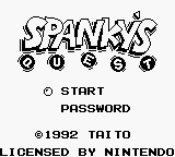 Spanky's Quest title screen for GameBoy